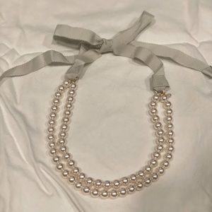 J Crew pearl and ribbon necklace